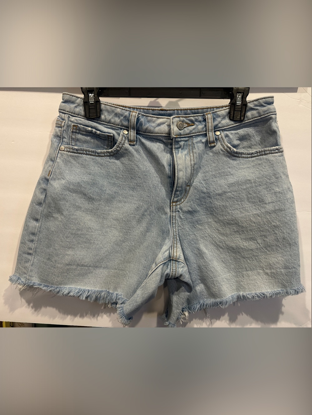 Zara Light Blue Denim Boyfriend Shorts